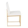 Lumisource High Back Fuji Dining Chair in Gold and White Faux Leather, PK 2 DC-HBFUJI AUW2